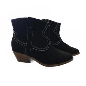 Torrid Western Black Women's Ankle Boots with Contrast Stitching 8 WW